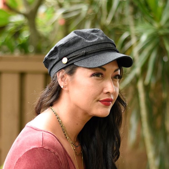 The House Of Gentry Accessories - Black Denim Military Cap